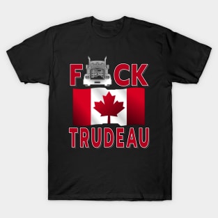 F-CK TRUDEAU SAVE CANADA FREEDOM CONVOY OF TRUCKERS RED LETTERS T-Shirt